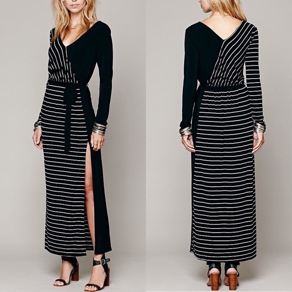 FREE PEOPLE x NEW ROMANTICS STRIPED REFEREE MAXI DRESS Medium - Picture 1 of 10